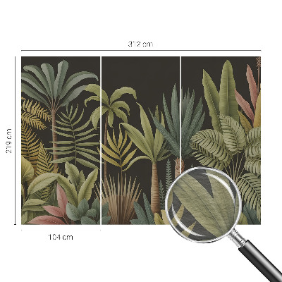 Mural decorativo con diseño de selva tropical