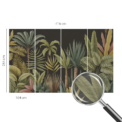 Mural decorativo con diseño de selva tropical