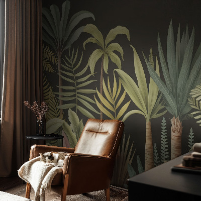Mural decorativo con diseño de selva tropical