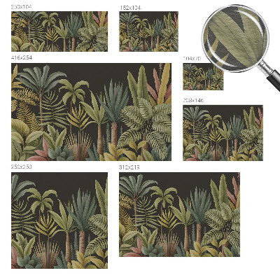 Mural decorativo con diseño de selva tropical