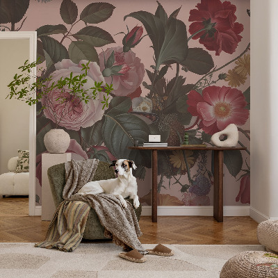 Fotomural decorativo para cabecero de cama con diseño floral elegante para cabecero