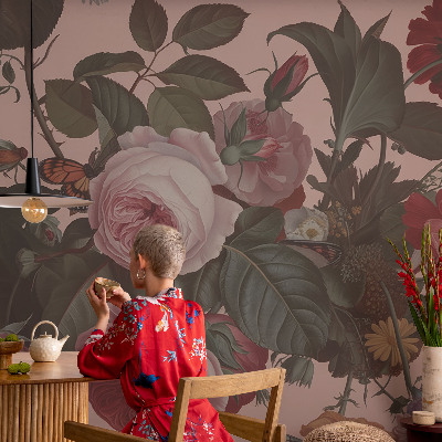 Fotomural decorativo para cabecero de cama con diseño floral elegante para cabecero