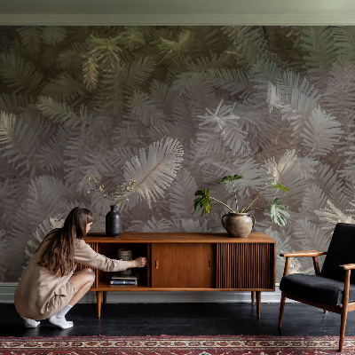 Mural de pared con estampado hermoso con diseño de ramitas escarchadas
