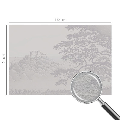 Papel mural con patrón decorativo con estampado del paisaje del castillo