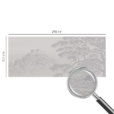 Papel mural con patrón decorativo con estampado del paisaje del castillo