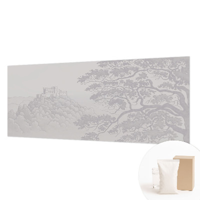 Papel mural con patrón decorativo con estampado del paisaje del castillo