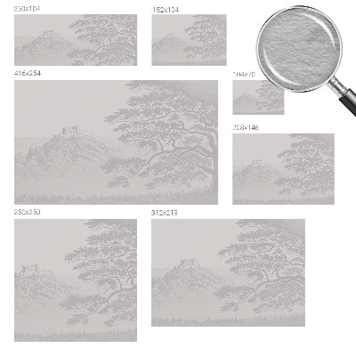 Papel mural con patrón decorativo con estampado del paisaje del castillo