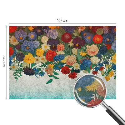 Papel mural texturado decorativo con diseño de flores coloridas