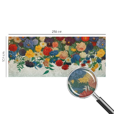 Papel mural texturado decorativo con diseño de flores coloridas