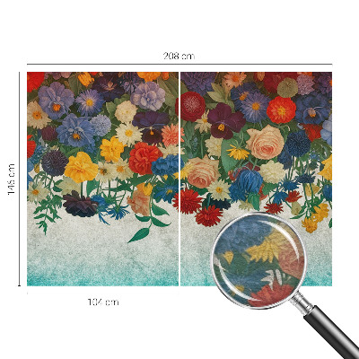 Papel mural texturado decorativo con diseño de flores coloridas