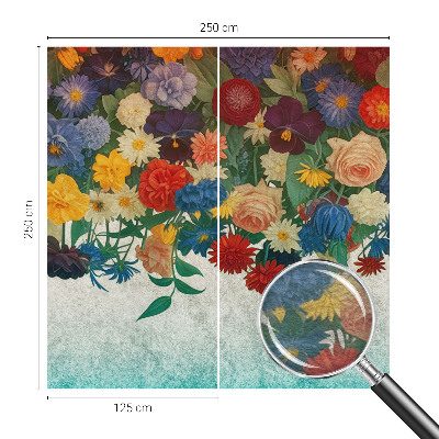 Papel mural texturado decorativo con diseño de flores coloridas
