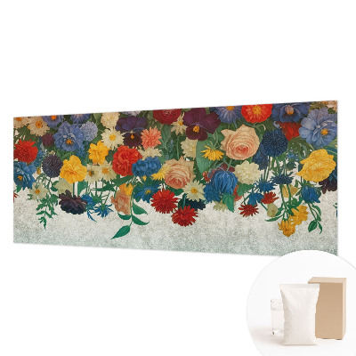 Papel mural texturado decorativo con diseño de flores coloridas