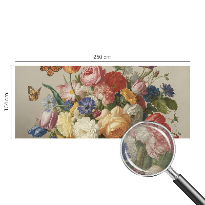 Fotomural decorativo para cabecero de cama con diseño de flores y mariposas