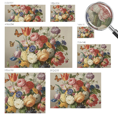 Fotomural decorativo para cabecero de cama con diseño de flores y mariposas