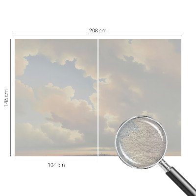 Mural decorativo con diseño de cielo en tonos pastel