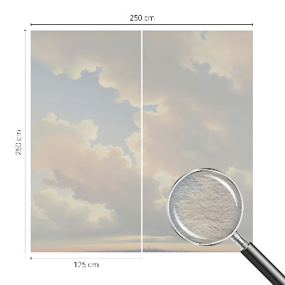 Mural decorativo con diseño de cielo en tonos pastel