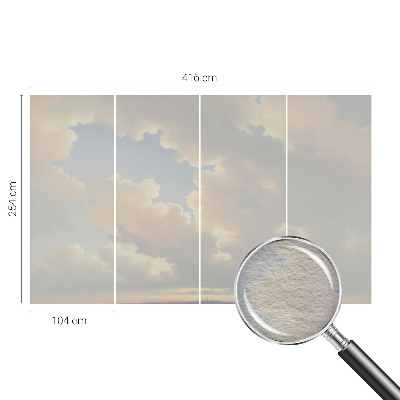 Mural decorativo con diseño de cielo en tonos pastel