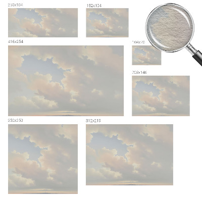 Mural decorativo con diseño de cielo en tonos pastel