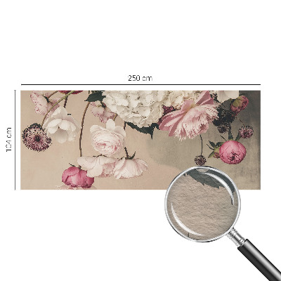 Papel mural con patrón decorativo con un diseño de flores románticas