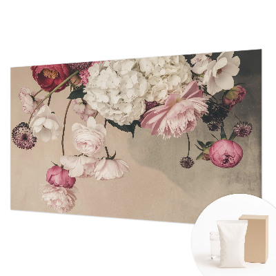 Papel mural con patrón decorativo con un diseño de flores románticas