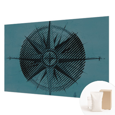 Papel mural texturado decorativo con diseño de brújula marina