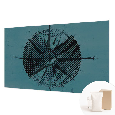 Papel mural texturado decorativo con diseño de brújula marina