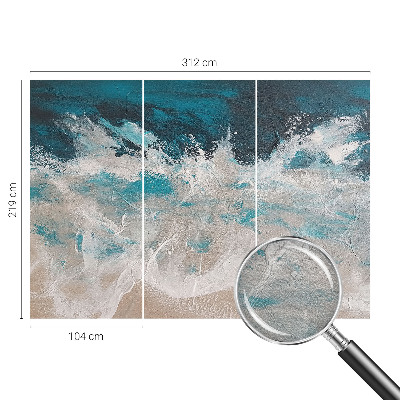Papel mural con patrón decorativo con diseño de olas del océano