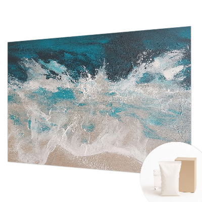 Papel mural con patrón decorativo con diseño de olas del océano
