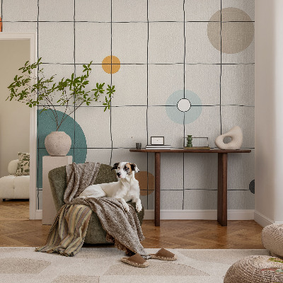 Mural de pared con estampado hermoso con círculos de colores