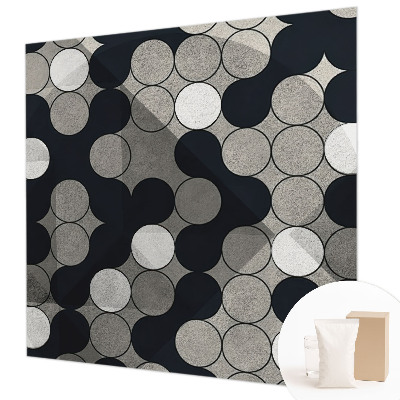 Papel mural texturado decorativo con diseño de círculos geométricos