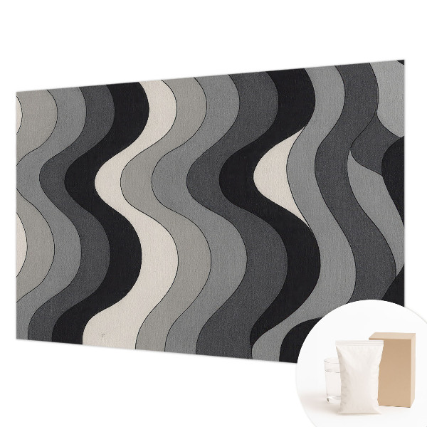 Mural decorativo con diseño de ondas grises