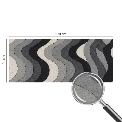Mural decorativo con diseño de ondas grises