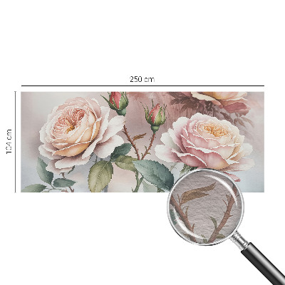 Papel mural con patrón decorativo con diseño de rosas en tonos pastel