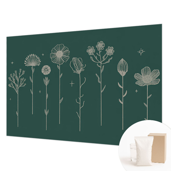 Mural de pared con estampado hermoso con flores delicadas