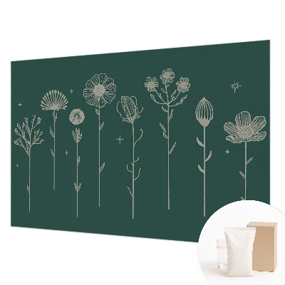 Mural de pared con estampado hermoso con flores delicadas