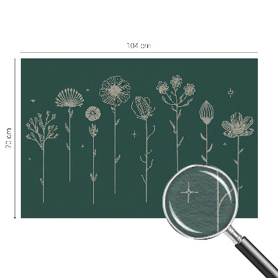 Mural de pared con estampado hermoso con flores delicadas