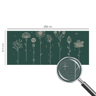 Mural de pared con estampado hermoso con flores delicadas