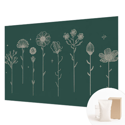 Mural de pared con estampado hermoso con flores delicadas