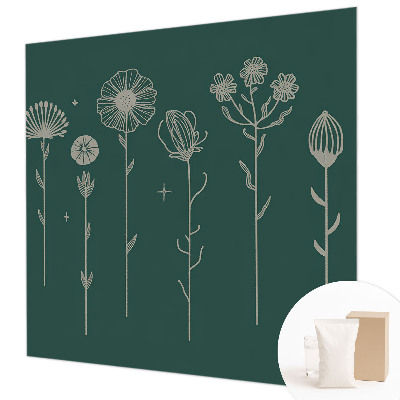 Mural de pared con estampado hermoso con flores delicadas