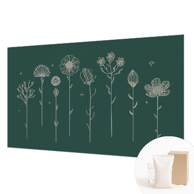 Mural de pared con estampado hermoso con flores delicadas