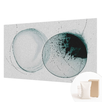 Mural decorativo con diseño de círculos verdes