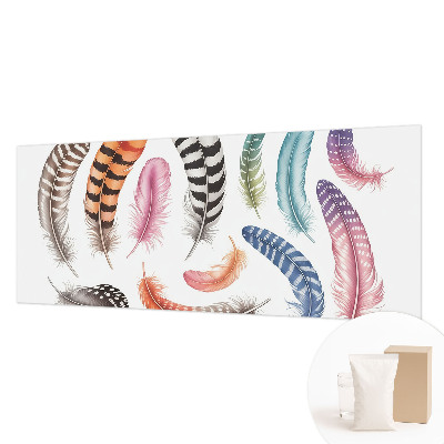 Mural de pared con estampado hermoso con plumas en tonos pastel