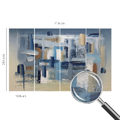 Papel mural texturado decorativo con diseño de pinceles abstractos
