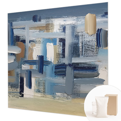 Papel mural texturado decorativo con diseño de pinceles abstractos