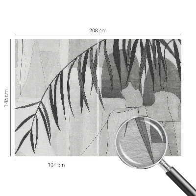 Mural decorativo con diseño de palmera abstracta