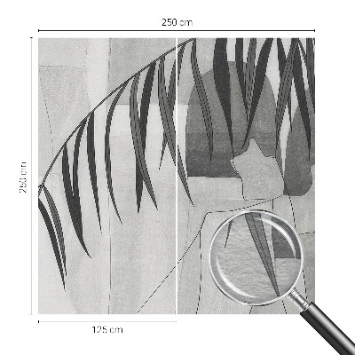 Mural decorativo con diseño de palmera abstracta