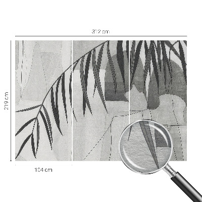 Mural decorativo con diseño de palmera abstracta