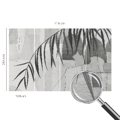 Mural decorativo con diseño de palmera abstracta