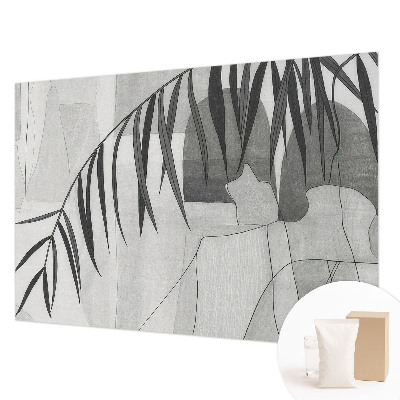 Mural decorativo con diseño de palmera abstracta