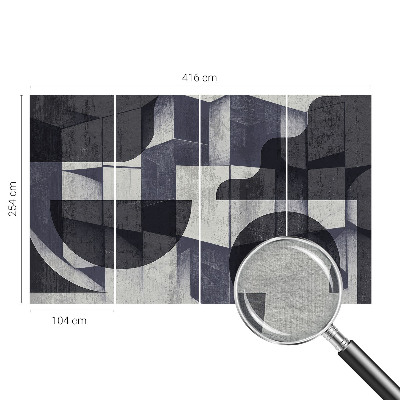 Mural decorativo con diseño de simetría geométrica